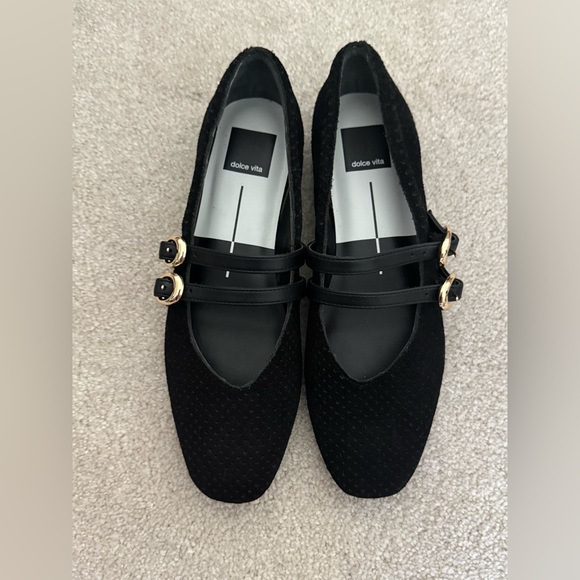Dolce Vita Shoes - Dolce Vita Baylee Mary Jane Flats Black Suede Buckle Size 7